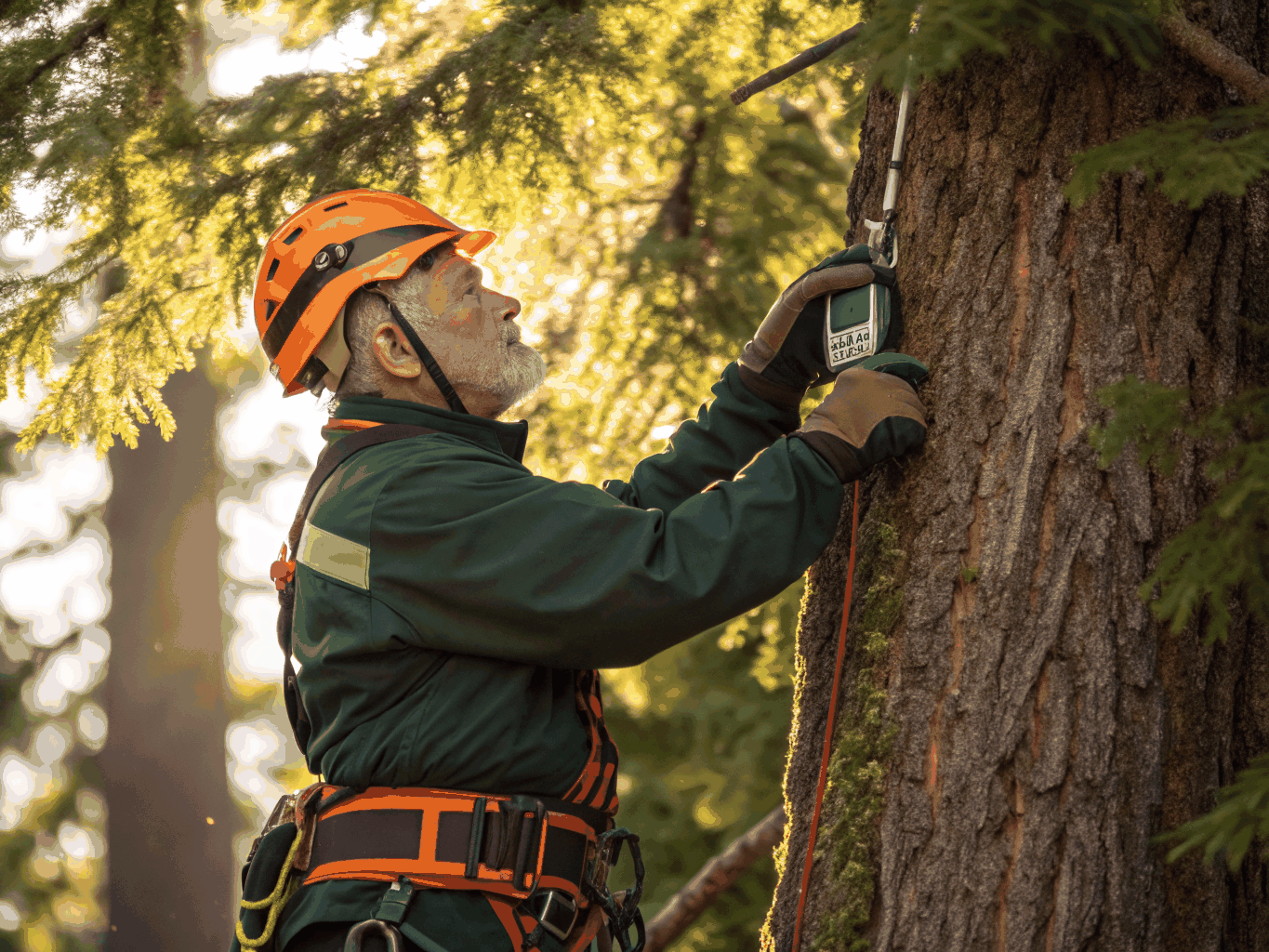 Certified arborist conducting a consultation